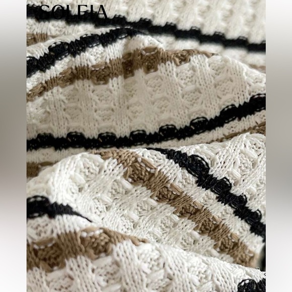 Striped Ruffle Trim Knit Two-Piece Set NWT - Picture 5 of 8